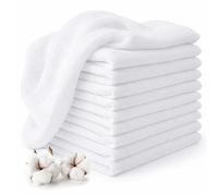 Makian Langes Bébé 30x30 cm - Lot de 10 Langes Coton Bébé 100% - Blanc | Tissus de gaze absorbants I Bavoirs d’épaule, lingettes lavables, carrés de mousseline de soin I Testé OEKO-TEX Standard 100
