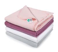 MAKIAN Langes Coton Bébé en Molleton 80x80 cm (Lot 4 Pièces), Lange Bebe Doux, Absorbant, Multi-Usage, 100% Coton Flanelle, Testé Oeko-TEX, Rose Orchidée