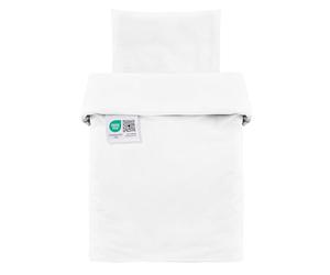 MAKIAN Parure de Lit Bébé 80x80 cm / 35x40 cm - Blanc | Lot 2 pièces housse de couette enfant et taie d’oreiller en 100 % coton | Pour berceau, nacelle, couffin
