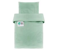 MAKIAN Parure de Lit Bébé 80x80 cm / 35x40 cm - Vert Glacé | Lot 2 pièces housse de couette enfant et taie d’oreiller en 100 % coton | Pour berceau, nacelle, couffin