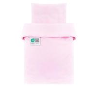 Makian Parure de lit pour bébé - 80 x 80 cm / 35 x 40 cm - 2 pièces (Housse de Couette, taie d'oreiller) en 100% Coton - Convient pour lit bébé, Berceau, Poussette (Rose)