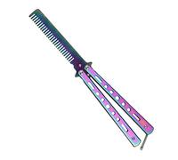 MAKIE Butterfly Comb Couteau Métal Non Aiguisé, Acier Inoxydable Peigne Pliant Couteau Papillon D’entraînement, Balisong Métal Outil Peigne, Lame Non tranchante sans Danger Couteau papillon Trainer