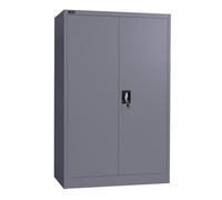 Makika Armoire de bureau multifonction verrouillable 40 x 90 x 140 cm - Armoire de rangement en acier avec 2 portes - Étagère réglable en hauteur - Anthracite