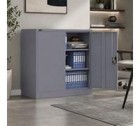 Makika Armoire de bureau multifonction verrouillable 40 x 90 x 90 cm - Armoire de rangement en acier avec 2 portes - Étagère réglable en hauteur - Anthracite