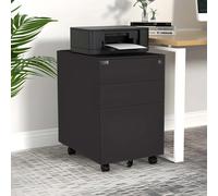Makika Caisson de Bureau Acier Casier Meuble Rangement 60x39x50 cm Noir