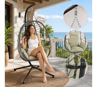 Makika Fauteuil Suspendu Corbeille Suspendue Polyrattan Chaise Suspendue Panier
