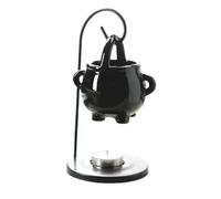 Makimoo Brûleur à huile chaudron païen à suspendre, chauffe-cire noir, diffuseur d'arômes, avec poignée, pour parfum essentiel de cire fondue, élément de décoration d'intérieur de sorcières