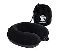 Makimoo Oreiller de Voyage en Mousse à mémoire de Forme, Coussin Cervical, Confortable et léger, idéal pour Dormir dans l’Avion, la Voiture, Le Train, Le Bus et à la Maison (Noir)