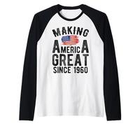 Making America Great Since 1960 66 Years Old Manche Raglan