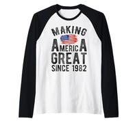 Making America Great Since 1982, Hommes et Femmes de 44 Ans Manche Raglan