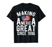 Making America Great Since 1996 Anniversaire 30 Ans T-Shirt Graphique avec Valeur, Homme, Noir, S