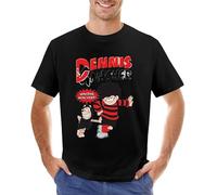 Making Mischief. Dennis The Menace and Gnasher, Vintage Style. T-Shirt Kawaii Clothes Summer Clothes Men Clothings Black XL