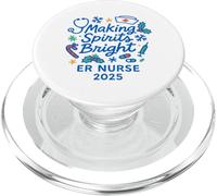 Making Spirits Bright ER Nurse, Noël Festif 2025 PopSockets PopGrip pour MagSafe