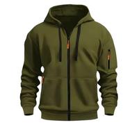 MakingDa Sweat A Capuche Homme Felpa 1/4 Zippé Poches Chaud Polaire Hoodie Pull Haut de Survetement Ado Hood Sweatshirt Hiver Sudadera Vert foncé L
