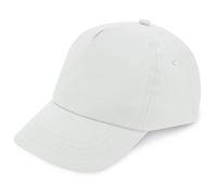 Makio Casquette Beisbol pour enfant et fille 5 panneaux de couleurs vives. 100% coton, avec orifices de ventilation et fermeture réglable Casquette pour enfant de 4 à 13 ans, blanc, taille unique, 30