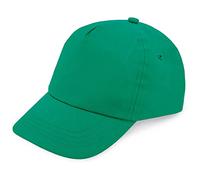 Makio Casquette Beisbol pour enfant et fille 5 panneaux de couleurs vives. 100% coton, avec orifices de ventilation et fermeture réglable Casquette pour enfant de 4 à 13 ans, vert, taille unique 30
