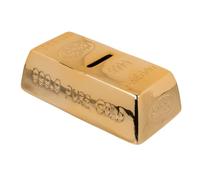 makio Tirelire cochon lingot doré avec serrure, barre dorée