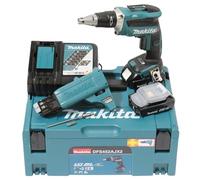 Makita 18 V/2,0 Ah, 2 batteries et chargeur dans MAKPAC avec vis de chargeur 199146-8 DFS452AJX2