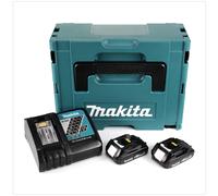 Makita 18 V Power Source Pack Énergie avec 2x Batteries 1,5 Ah + Chargeur DC 18 RC + Boîtier de transport Makpac