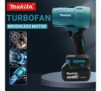 Makita 18V ventilateur violent 30000 tr/min Turbo Jet ventilateur électrique plumeau d'air vitesse du vent Turbo Rechargeable avec nettoyage de voiture léger 1 battery and1Blower