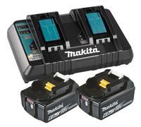 Makita 199484-8 Pack 2 Batteries 18V 6,0Ah Li-ION BL1860B + Chargeur DC18RD