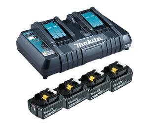 Makita 199485-6 - De Batterie 18V Li-ion - 4 Batteries 6,0 Ah - + Chargeur