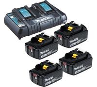 Makita 4x BL1840B batterie 4,0 Ah 18V Li-Ion + DC18RD chargeur double rapide - DC18RD-BL1840-4x