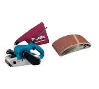 Makita 9403J Ponceuse À Bande 1200 W 100 x 610 mm & Silverline 363320 5 bandes abrasives 100 x 610 mm Grain 80
