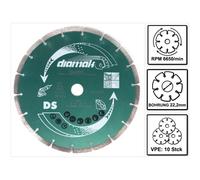 Makita Accessoires - Set Disques à Tronçonner Diamantés Pour Béton 230x22,2 Mm, 10 Pcs D-61145-10
