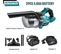 Makita - aspirateur à main sans fil, nettoyeur électrique, multifonction, Machine de collecte de tapis et de poussière, batterie 18v 2PCS 4Ah Battery