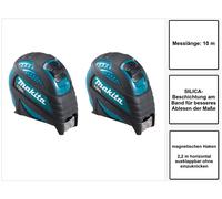 Makita B-57168 Mètre ruban 10 m Mètre ruban avec crochet magnétique - 2 pièces