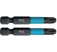 Makita B-63731 Embouts Impact Black 50 mm PHILLIPS (PH), Hexa 1/4''