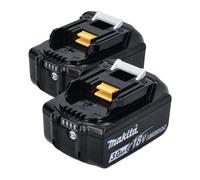 Makita BL1830B Batterie 3,0Ah / 3000mAh Li-Ion 18V aven témoin de charge LED intégré - 2 pcs (2x 197599-5)