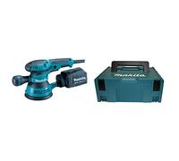Makita BO5041 Ponceuse excentrique 300 W Ø 125 mm Bleu & COFFRET MAKITA DE TRANSPORT MAKPAC2 395x295x157 MM (coffret nu) - 821550-0