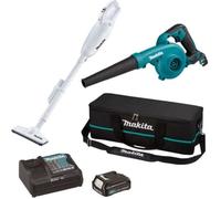 Makita - CL108FDZW+UB100DZ Ensemble aspirateur et souffleur avec now. Li-Ion 12V 2.0Ah BL1021B, chargeur DC10SB, sacoche