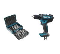 Makita COFFRET MAKPAC OUTILLAGE À MAIN 120 PCS E08713 & DDF482Z Perceuse visseuse 60 nm 18 V Bleu