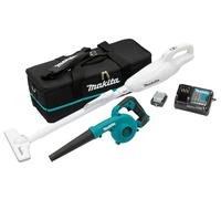 Makita Ensemble combiné Aspirateur sans fil CL108FDZW + Souffleur sans fil UB100D 12V 2.0Ah Li‑Ion