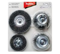 Makita D-65729 - Set brosses métalliques (4pcs) - 6 mm - 63 / 75 / 75 / 100 mm