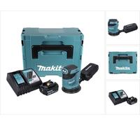 Makita DBO 180 RF1J Ponceuse excentrique sans fil, 18V + 1x Batterie 3,0Ah + Chargeur + Makpac