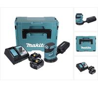 Makita DBO 180 RFJ Ponceuse excentrique sans fil, 18V + 2x Batteries 3,0Ah + Chargeur + Makpac
