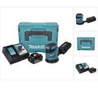 Makita DBO 180 RG1J Ponceuse excentrique sans fil 18 V - 125 mm + 1x Batterie 6,0 Ah + Chargeur + Makpac