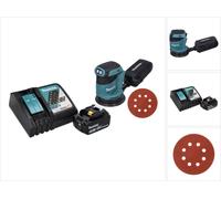 Makita DBO 180 RT1 Ponceuse excentrique sans fil 18 V - 125 mm + 1x Batterie 5,0 Ah + Chargeur + 50x Papiers abrasifs K 320
