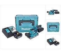 Makita DBO 382 RG1J Ponceuse vibrante sans fil 18 V 93 x 185 mm Brushless + 1x batterie 6,0 Ah + chargeur + Makpac
