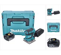 Makita DBO 484 F1J Ponceuse vibrante sans fil 18 V 112 x 102 mm + 1x batterie 3,0 Ah + Makpac - sans chargeur
