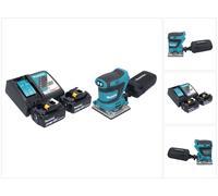 Makita DBO 484 RG Ponceuse vibrante sans fil 18 V 112 x 102 mm + 2x batterie 6,0 Ah + chargeur