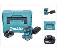 Makita DBO 484 T1J Ponceuse vibrante sans fil 18 V 112 x 102 mm + 1x batterie 5,0 Ah + Makpac - sans chargeur