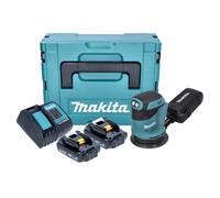 Makita DBO180SYJ Ponceuse excentrique sans fil 125mm 18V + 2x Batteries 1,5Ah + Chargeur + Coffret Makpac
