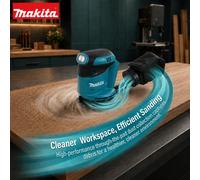 Makita DBO180Z 18V Ponceuse orbitale aléatoire sans fil sans balais, polissage efficace du bois et du mastic, outil électrique professionnel pour le bricolage, unité nue DBO180Z No Battery