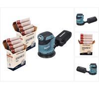 Makita DBO180Z Ponceuse excentrique sans fil 125mm 18V + 2x Set d'abrasifs en filet Toolbrothers SPIDER idéal pour les bricoleurs, ponçage - sans batterie, sans chargeur
