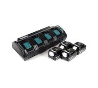 Makita DC18SF Chargeur 4 batteries Makstar + 4 x Batteries BL1860 18V 6,0 Ah